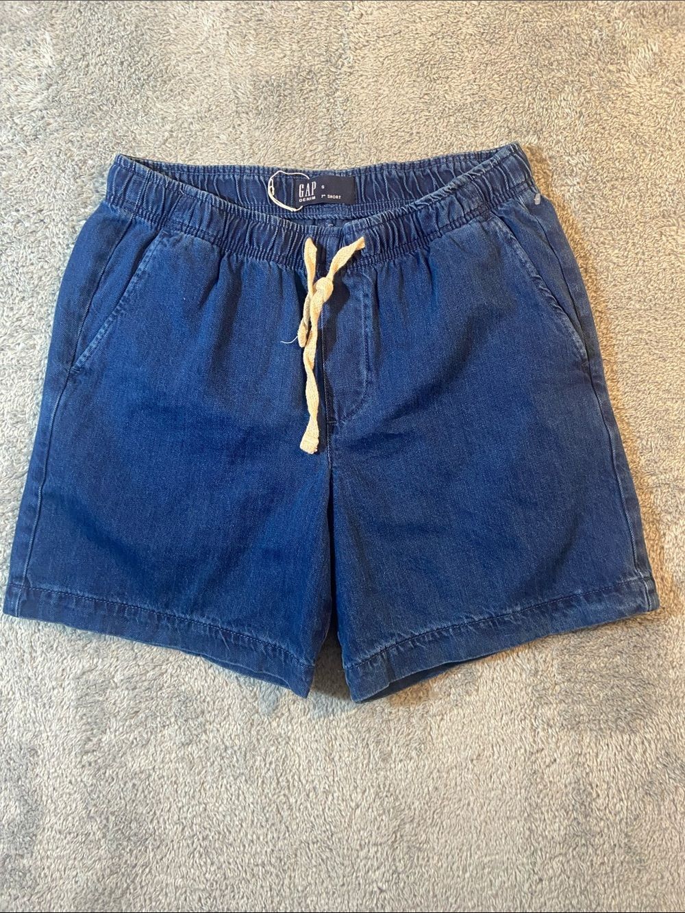 GAP Navy Blue Drawstring Denim Shorts